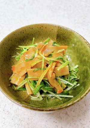 水菜大量消費♪水菜とメンマのピリ辛和え-レシピのメイン写真
