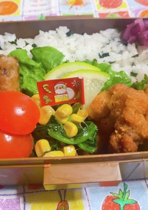 時短お弁当盛り付け記録　からあげ　長男-レシピのメイン写真