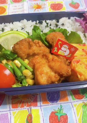 時短お弁当盛り付け記録 からあげ 次男-レシピのメイン写真