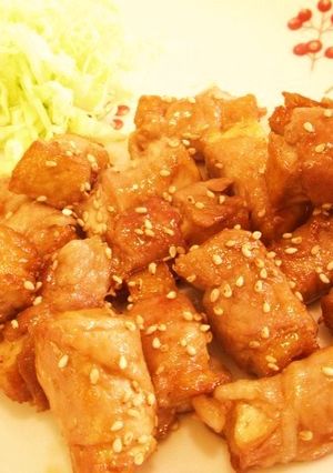 晩御飯にもお弁当にも❤厚揚げの甘辛肉巻き-レシピのメイン写真