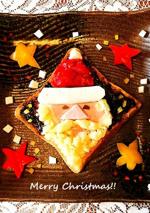 甘くない❗焼いても可愛い❤サンタトースト-レシピのメイン写真