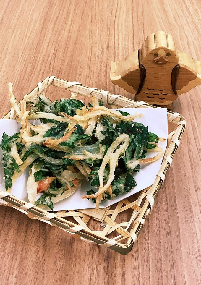 【大崎市】春菊のかき揚げ【学校給食】-レシピのメイン写真