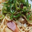 祝10★鰯水煮缶の九条ネギペペロンチーノ