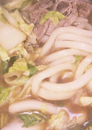 シンプル牛うどん鍋-レシピのメイン写真