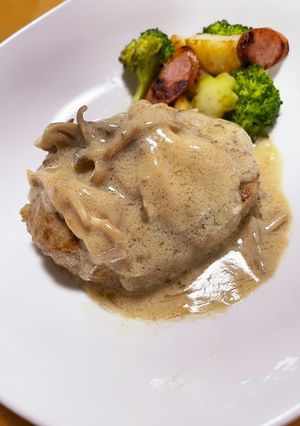 ハンバーグ♡きのこクリームソース-レシピのメイン写真