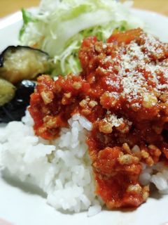 ミートソースかけワンプレートご飯-レシピのメイン写真