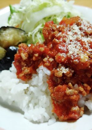 ミートソースかけワンプレートご飯-レシピのメイン写真
