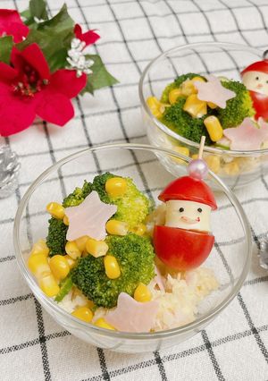 レンチン！クリスマス☆カップサラダ-レシピのメイン写真