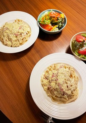 豆腐皮のカルボナーラ-レシピのメイン写真