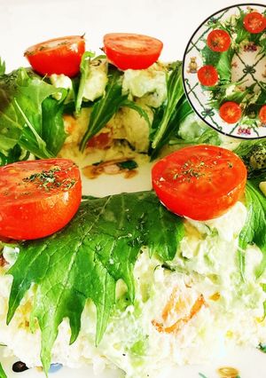 おいしくってアボカド　ポテトサラダリース-レシピのメイン写真