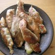 豚薄切り肉で■のりチーズ大葉巻き