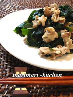 わかめと豚肉のごま油風味炒め-レシピのメイン写真