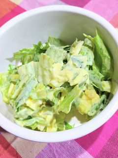 ゆで卵とレタスのサラダ-レシピのメイン写真