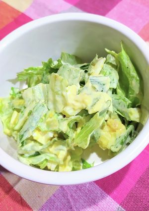 ゆで卵とレタスのサラダ-レシピのメイン写真
