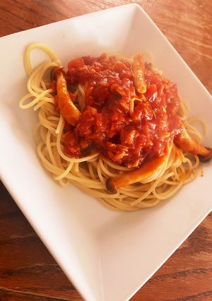 トマト缶とウスターソースのパスタソース-レシピのメイン写真