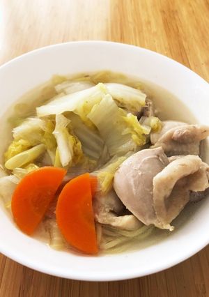 小鍋で鶏塩鍋（麺入り）-レシピのメイン写真