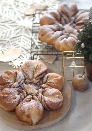 クリスマスに雪の結晶のパン -レシピのメイン写真
