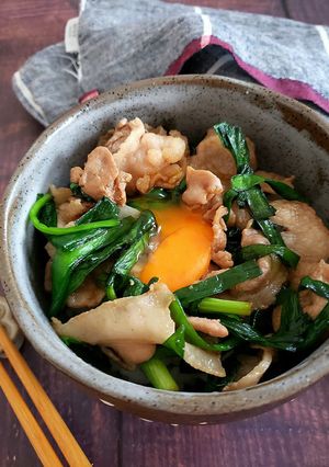 包丁不要！にら豚丼-レシピのメイン写真
