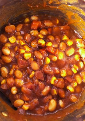 ご飯にも!大豆水煮とコーンのミートソース-レシピのメイン写真