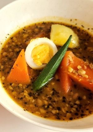 絶品!納豆ひき肉ベジタブルスープカレー-レシピのメイン写真