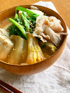 *味噌汁感覚鍋*豚キムチ豆乳鍋*-レシピのメイン写真