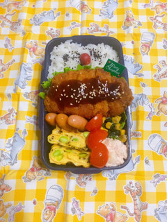 時短お弁当盛り付け記録 ソースカツ丼-レシピのメイン写真
