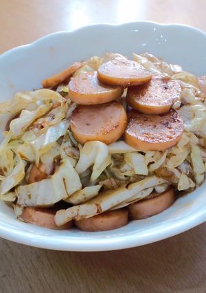 簡単！キャベツ＆ソーセージ炒め-レシピのメイン写真