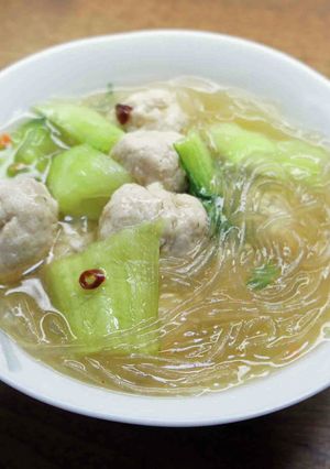 鶏団子と青梗菜の春雨煮-レシピのメイン写真