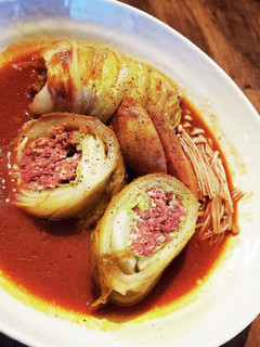 コンビーフとえのきのロール白菜トマト煮-レシピのメイン写真
