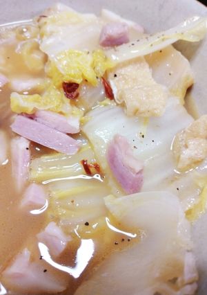 白菜とベーコン、あげのコンソメ煮-レシピのメイン写真