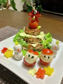 クリスマス*ハンバーグツリー-レシピのメイン写真