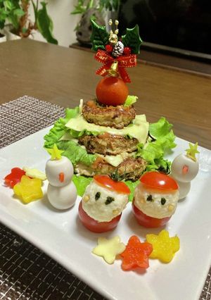 クリスマス＊ハンバーグツリー-レシピのメイン写真