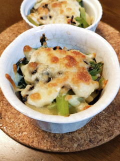 おジャガと青菜の塩昆チーズ焼き-レシピのメイン写真