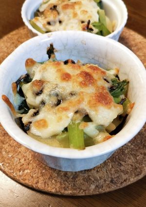おジャガと青菜の塩昆チーズ焼き-レシピのメイン写真