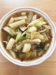 大根と豚肉とネギの炒め煮-レシピのメイン写真