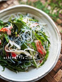 水菜とわかめたっぷり♪♪春雨サラダ-レシピのメイン写真