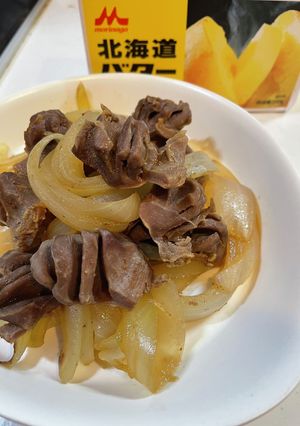 大量消費玉ねぎと砂肝のバターポン酢炒め-レシピのメイン写真