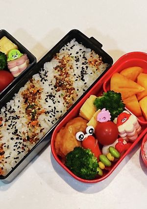 小学生(3年)双子のお弁当3-レシピのメイン写真