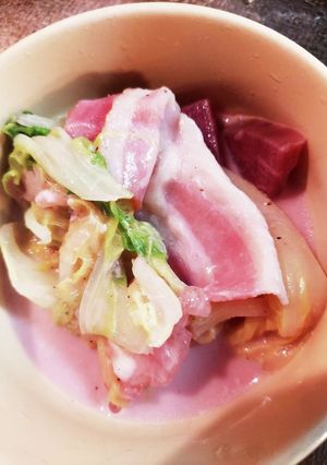 ピンクの白菜クリーム煮-レシピのメイン写真
