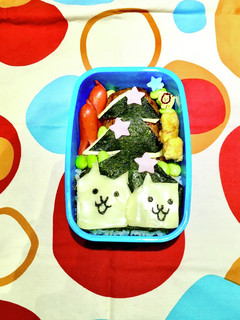 キャラ弁 にゃんこ大戦争クリスマス-レシピのメイン写真
