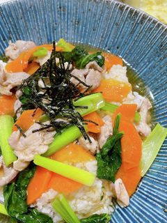 豚こまと小松菜の中華あんかけ丼-レシピのメイン写真