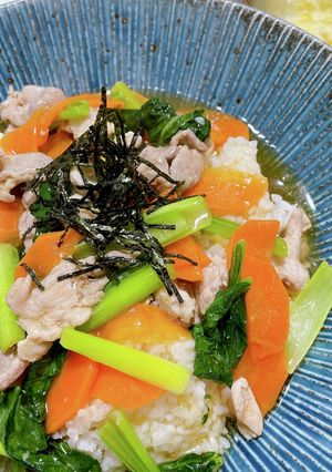 豚こまと小松菜の中華あんかけ丼-レシピのメイン写真