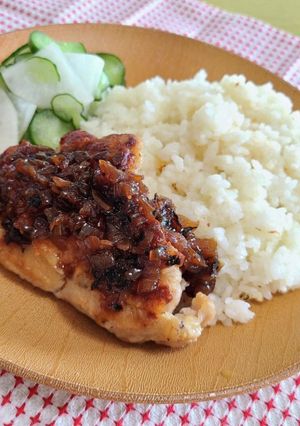 簡単!カオマンガイ風ごはんとチキンソテー-レシピのメイン写真
