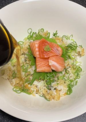 焦がし醤油の刺身茶漬け（サーモン）-レシピのメイン写真