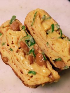 卵1個で作る納豆卵焼き♪-レシピのメイン写真
