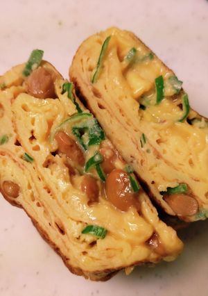 卵1個で作る納豆卵焼き♪-レシピのメイン写真