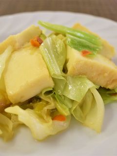 厚揚げとキャベツのみそ炒め-レシピのメイン写真
