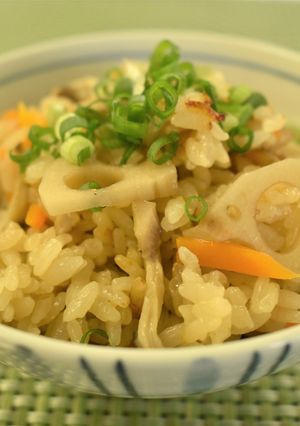 秋野菜のみそ炊き込みご飯-レシピのメイン写真