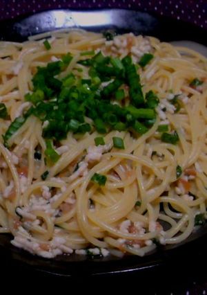 梅と鶏ひき肉のあっさりパスタ-レシピのメイン写真
