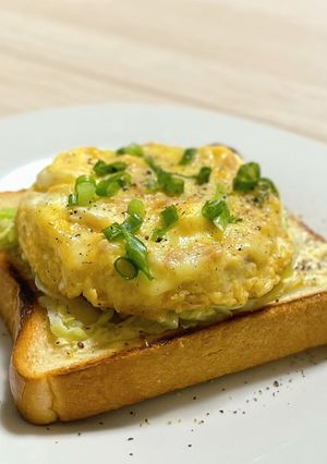 ツナチーズメルトのふわ玉キャベツトースト-レシピのメイン写真